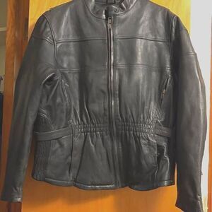 Pro-Rider Leather Women XL Black Vintage Jacket Made in U.S,A. Y2K Biker Retro